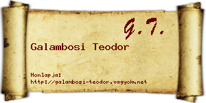 Galambosi Teodor névjegykártya